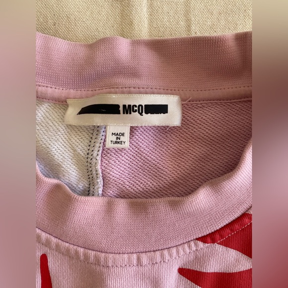 McQ by Alexander McQueen Cut Up Code Swallow Print Crewneck Sweatshirt Medium - Picture 3 of 6